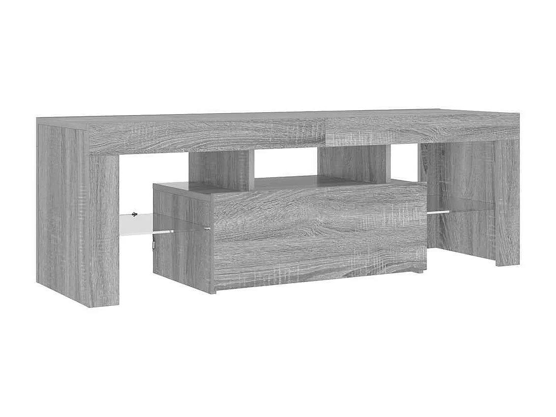 TV-Schrank mit LED-Leuchten Grau Sonoma 120x35x40 cm