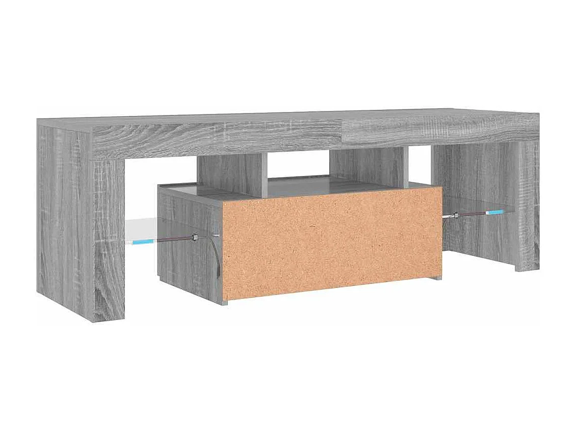 TV-Schrank mit LED-Leuchten Grau Sonoma 120x35x40 cm