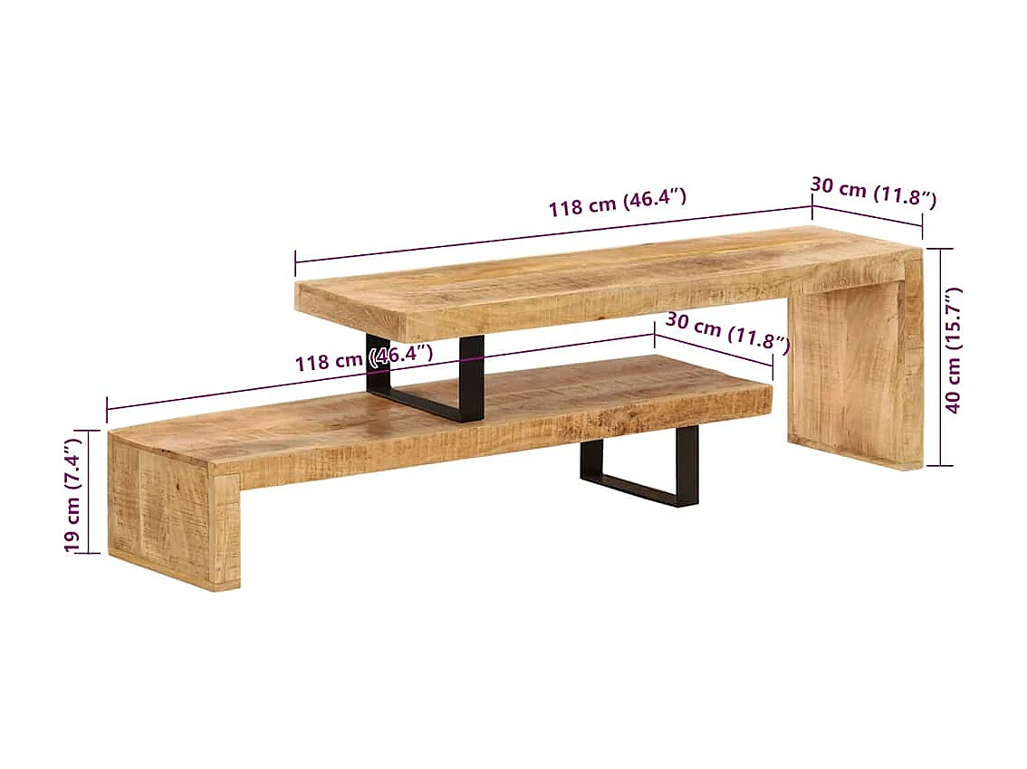 Meuble TV Bois de manguier massif