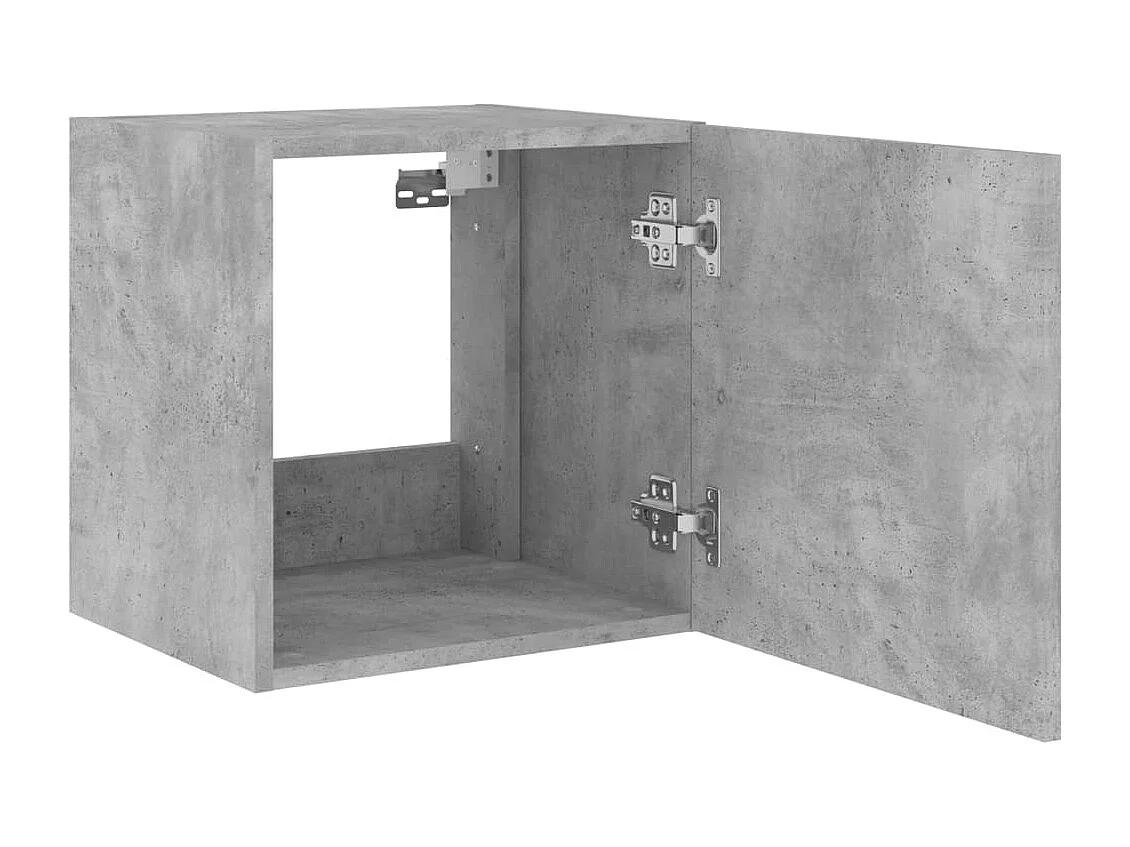Mueble de TV de pared con luces LED gris hormigón 40,5x35x40 cm