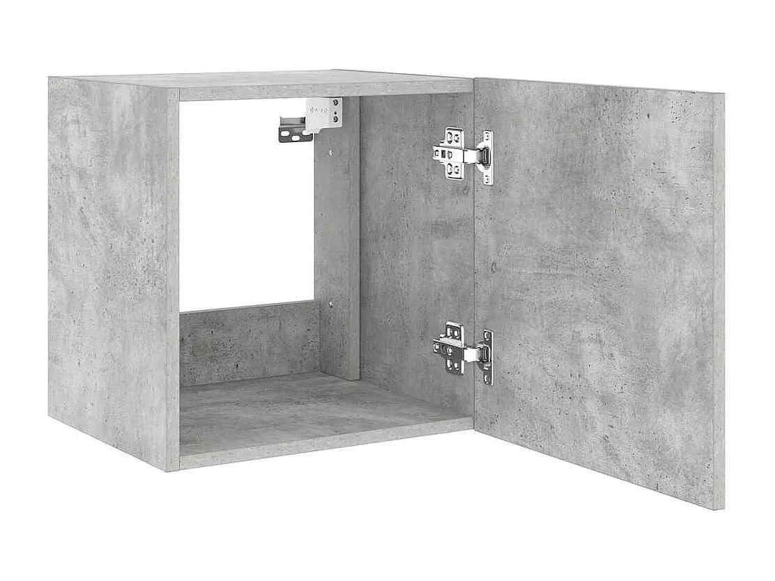 Meuble TV mural avec lumières LED gris béton 40,5x35x40 cm