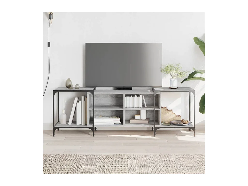 Mobile Porta TV Grigio Sonoma 153x37x50 cm in Legno Multistrato
