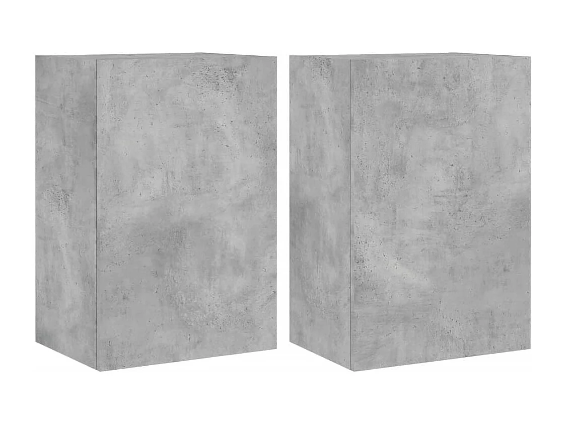 Meubles TV muraux 2 pcs gris béton 40,5x30x60cm bois ingénierie