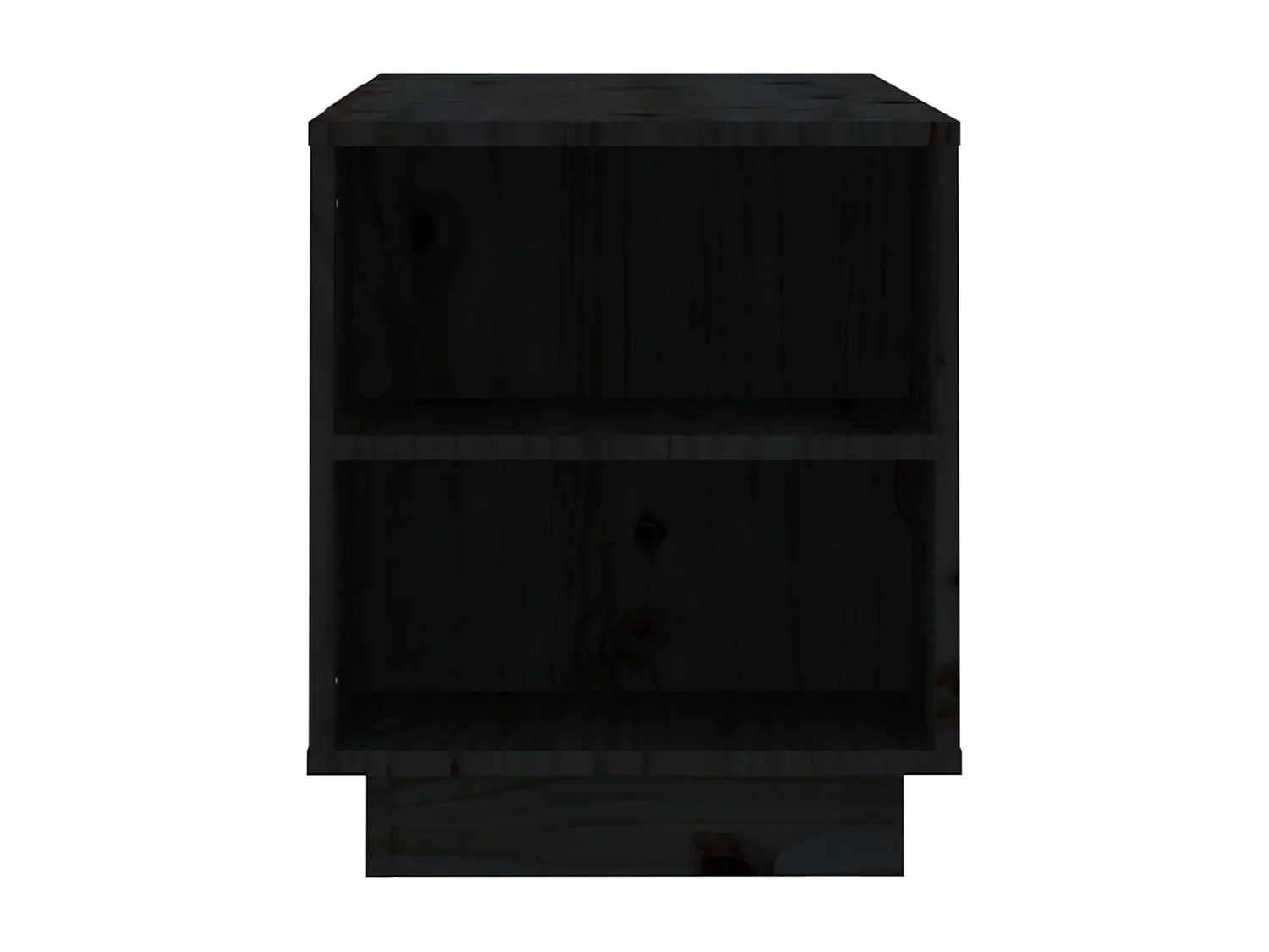 Mobile Porta TV Nera 110x35x40,5 cm in Legno Massello di Pino