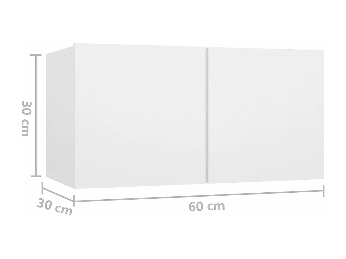 Mobili Porta TV Pensili 3pz Bianchi 60x30x30 cm