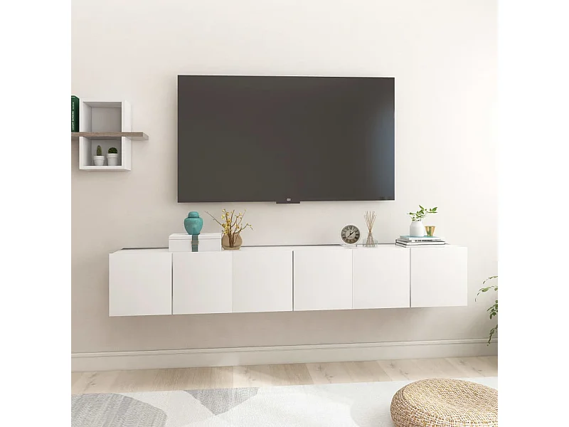 Muebles de salón colgantes 3 unidades blanco 60x30x30 cm