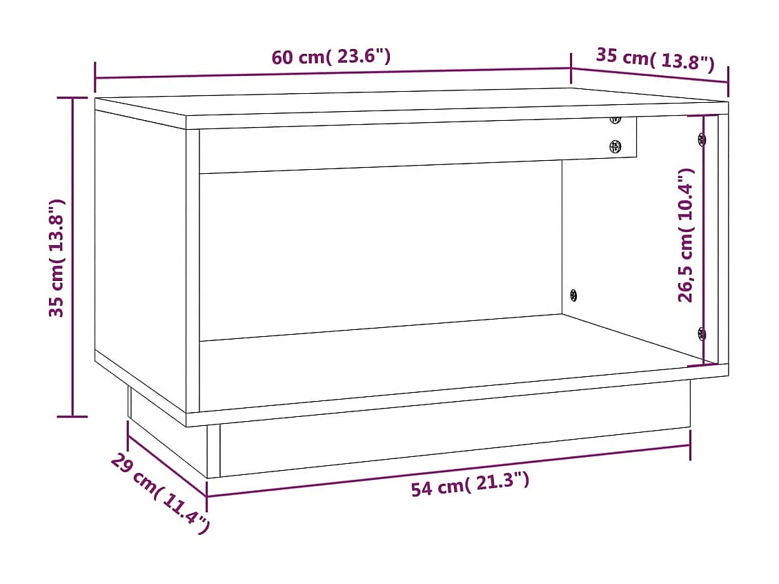 Tv-meubel 60x35x35 cm massief grenenhout honingbruin