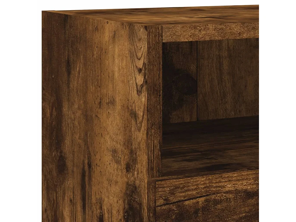 Mobili TV a Muro 5pz Rovere Fumo in Legno Multistrato