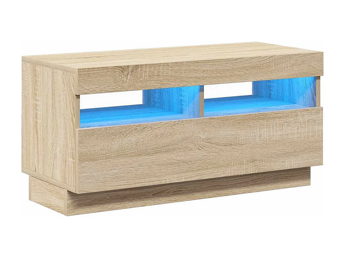 Mobile Porta TV con Luci LED Rovere Sonoma 80x35x40 cm