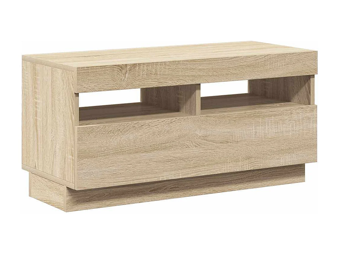 Mobile Porta TV con Luci LED Rovere Sonoma 80x35x40 cm