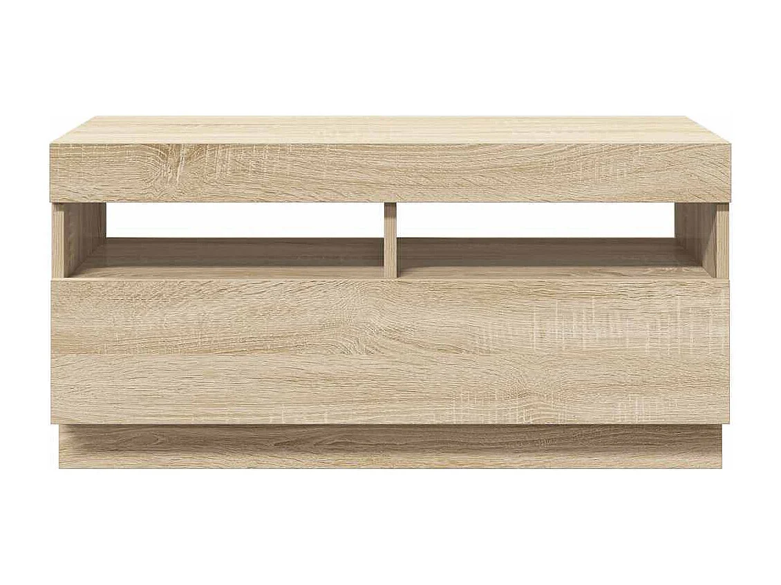 Mobile Porta TV con Luci LED Rovere Sonoma 80x35x40 cm