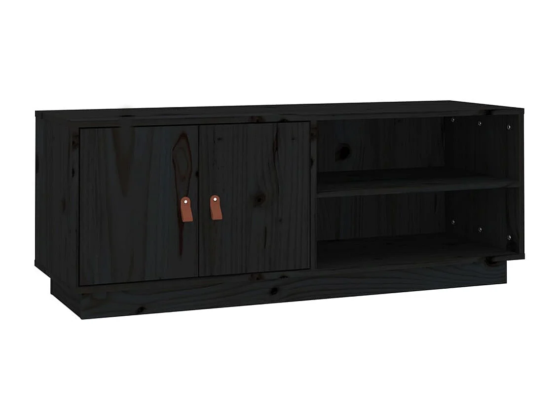 Tv-meubel 105x34x40 cm massief grenenhout zwart