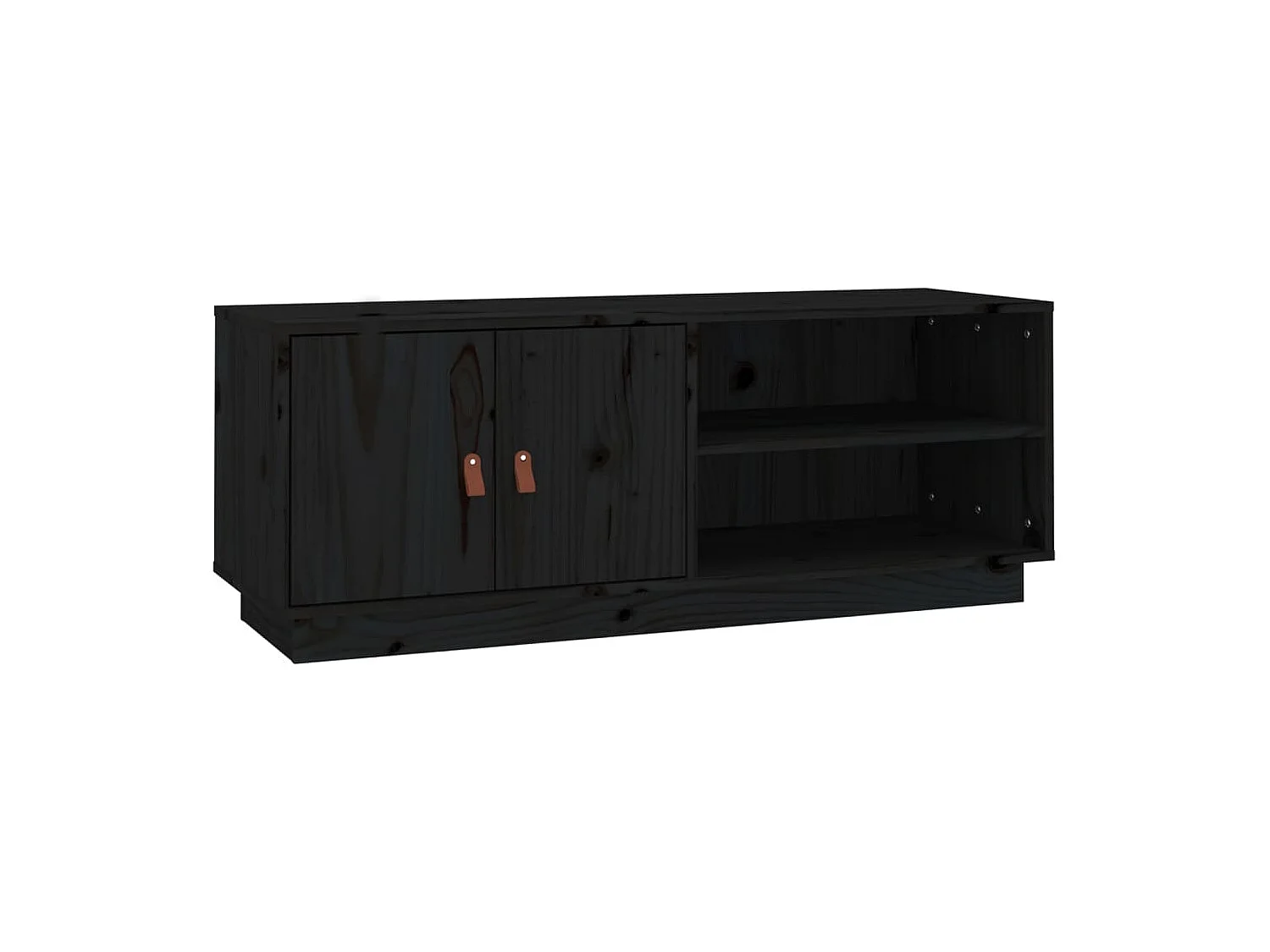 Tv-meubel 105x34x40 cm massief grenenhout zwart