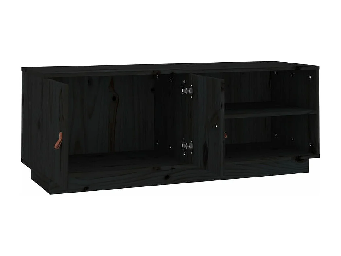 Tv-meubel 105x34x40 cm massief grenenhout zwart