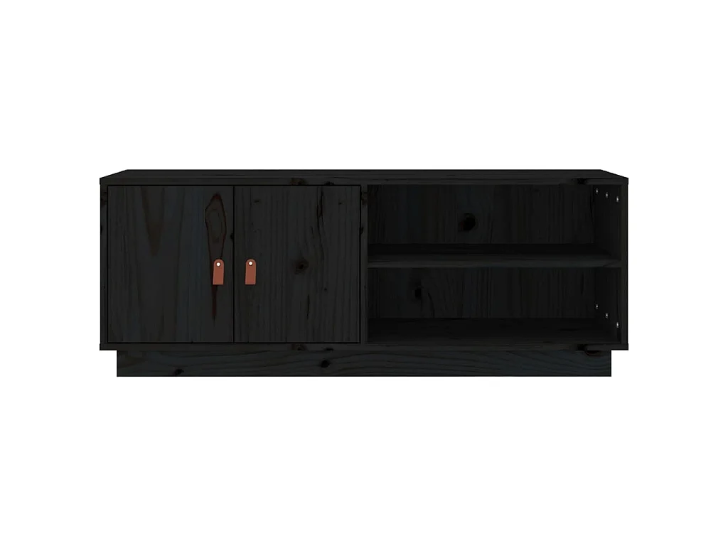 Meuble TV Noir 105x34x40 cm Bois de pin massif