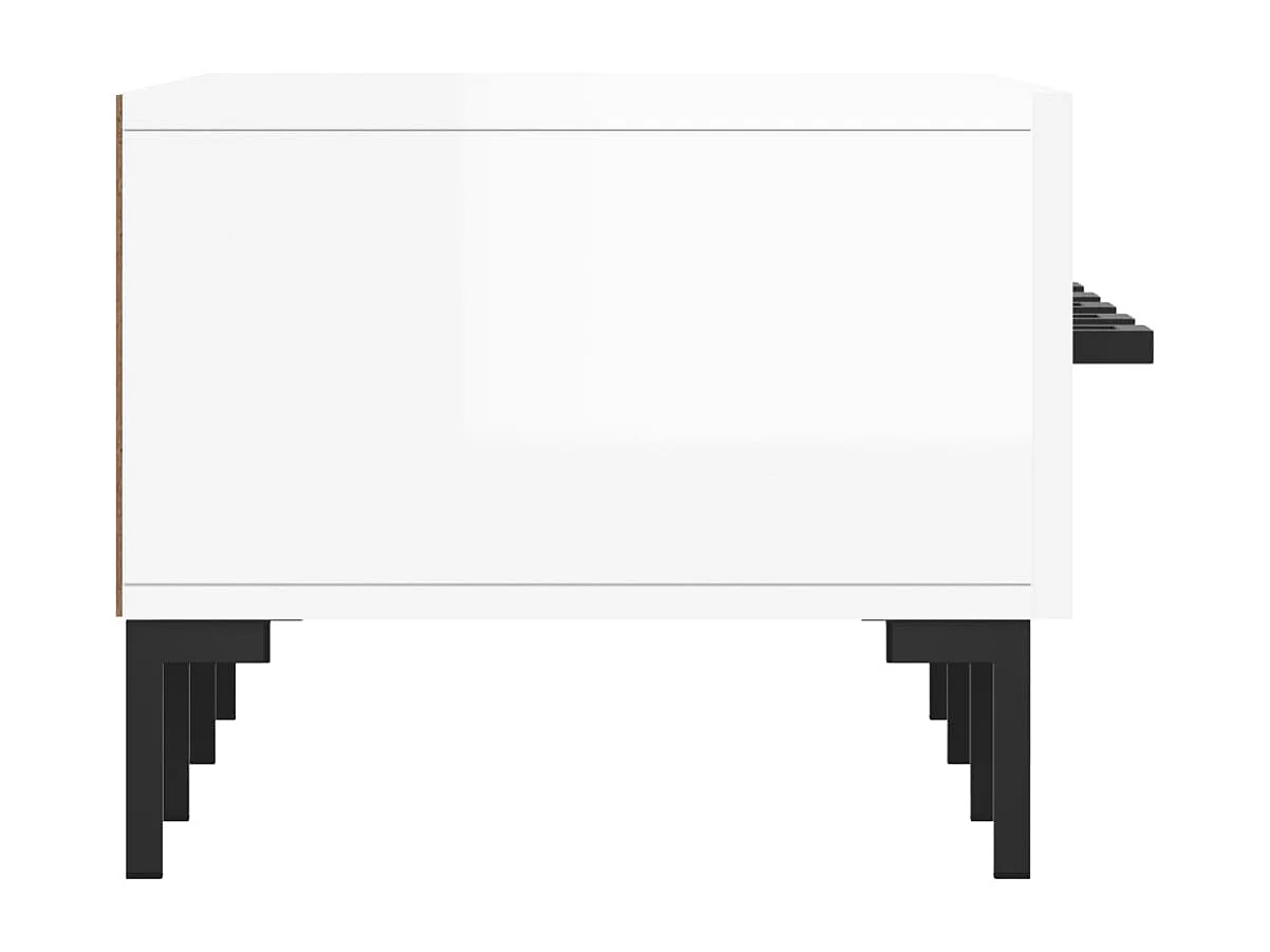 Meuble TV blanc brillant 150x36x30 cm bois d'ingénierie