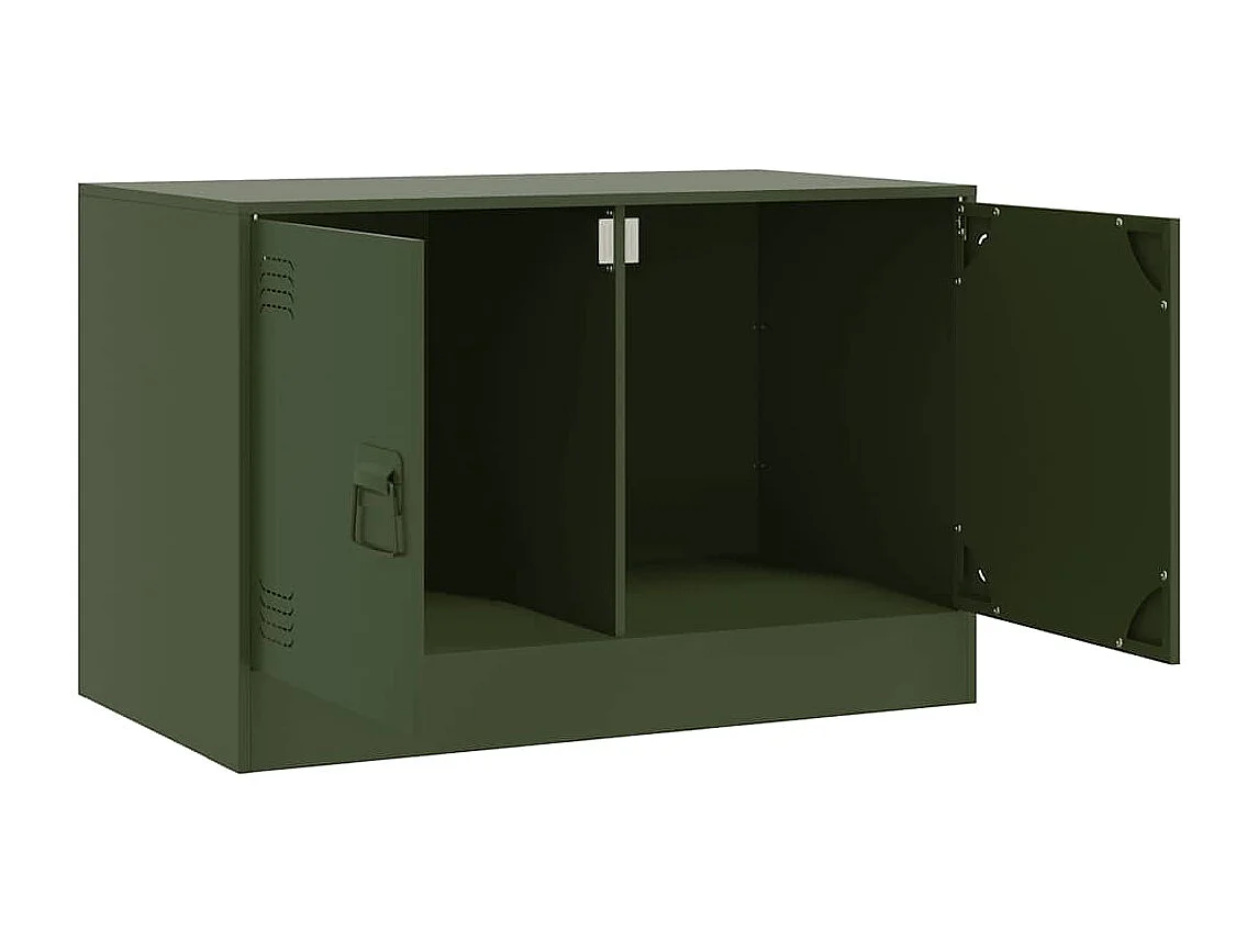 Meuble TV vert olive 67x39x44 cm acier