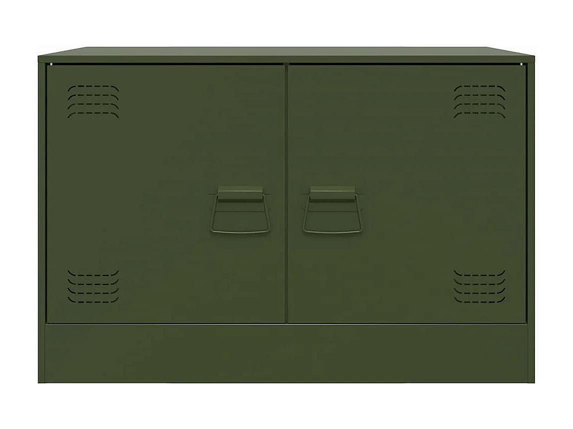 Meuble TV vert olive 67x39x44 cm acier