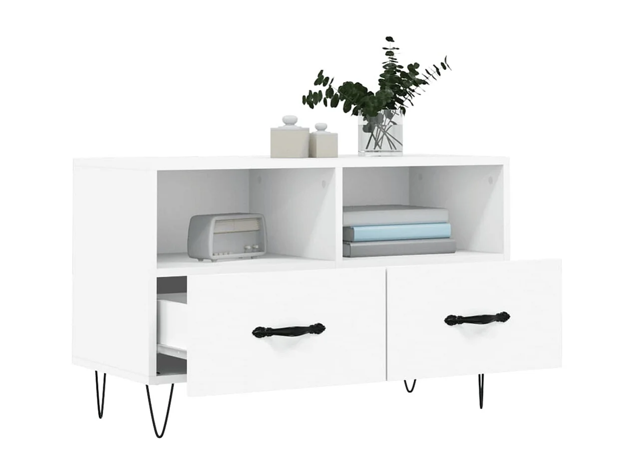 TV-Schrank Weiß 80x36x50 cm Holzwerkstoff