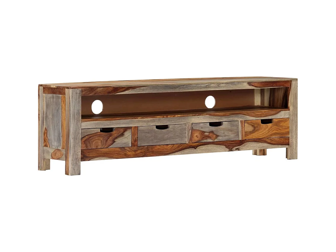 Meuble TV Bois massif 130x30x40 cm