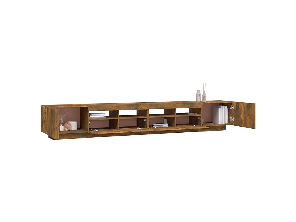 Ensemble de meubles TV avec lumières LED 3 pcs Chêne fumé