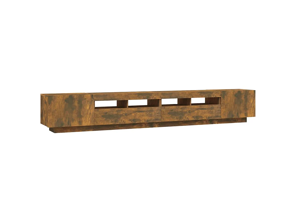 Ensemble de meubles TV avec lumières LED 3 pcs Chêne fumé