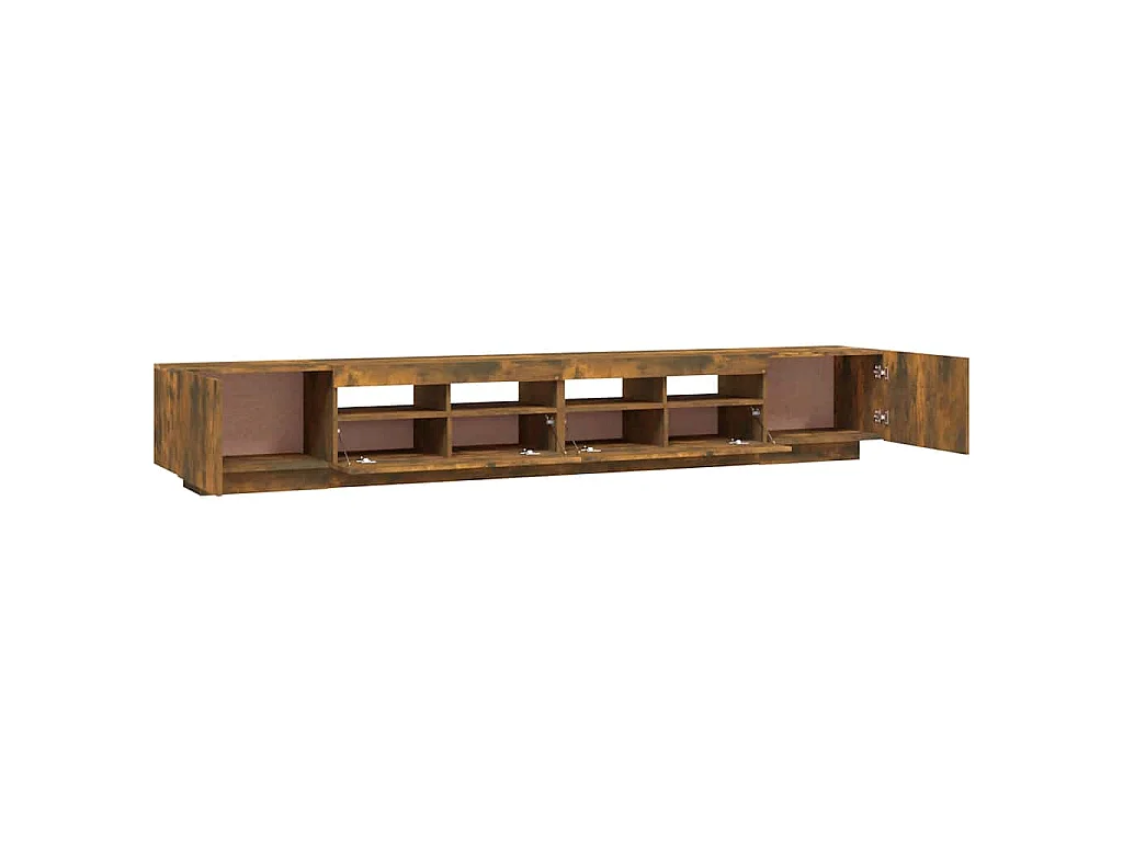 Ensemble de meubles TV avec lumières LED 3 pcs Chêne fumé