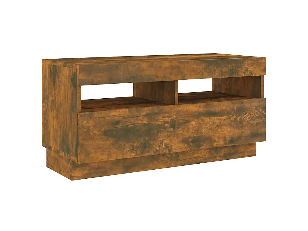Ensemble de meubles TV avec lumières LED 3 pcs Chêne fumé