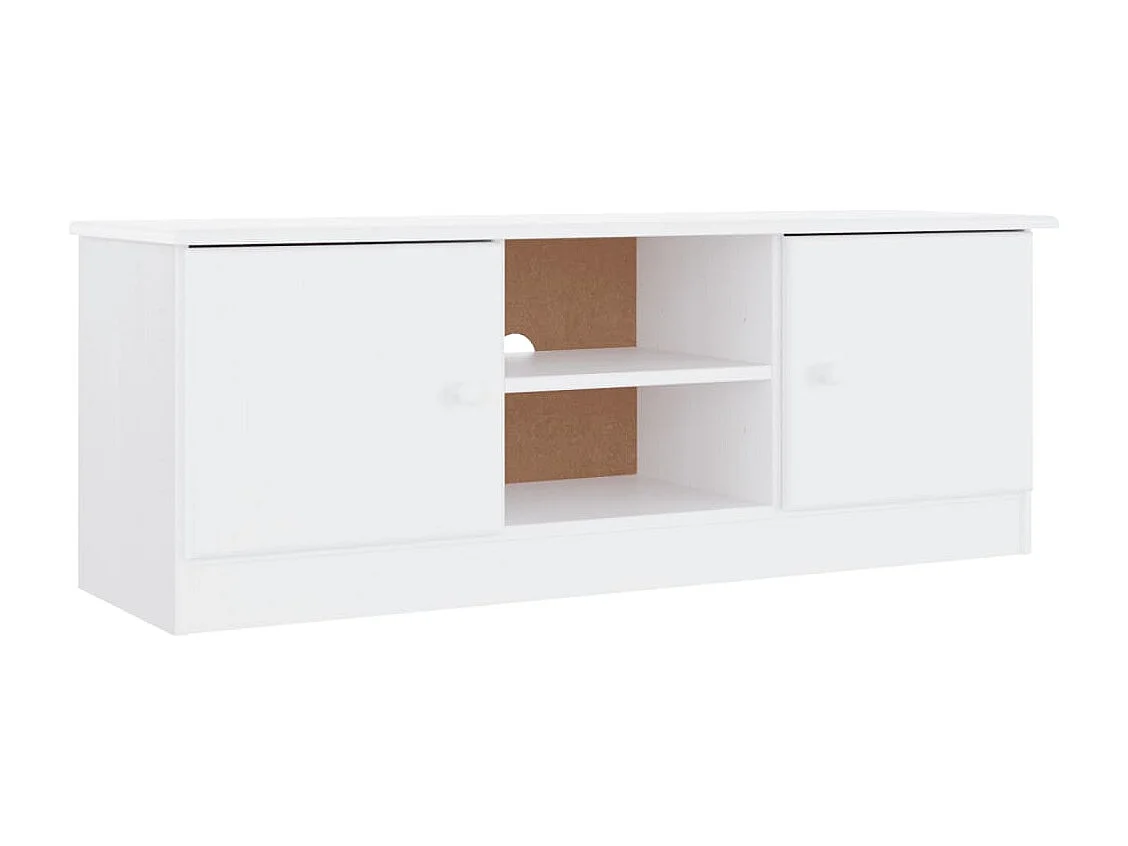 Móvel de TV ALTA 112x35x41 cm madeira de pinho maciça branco