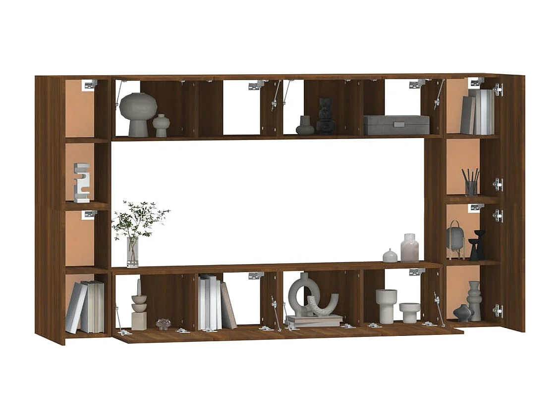 Ensemble de meubles TV 8 pcs Chêne marron Bois d'ingénierie
