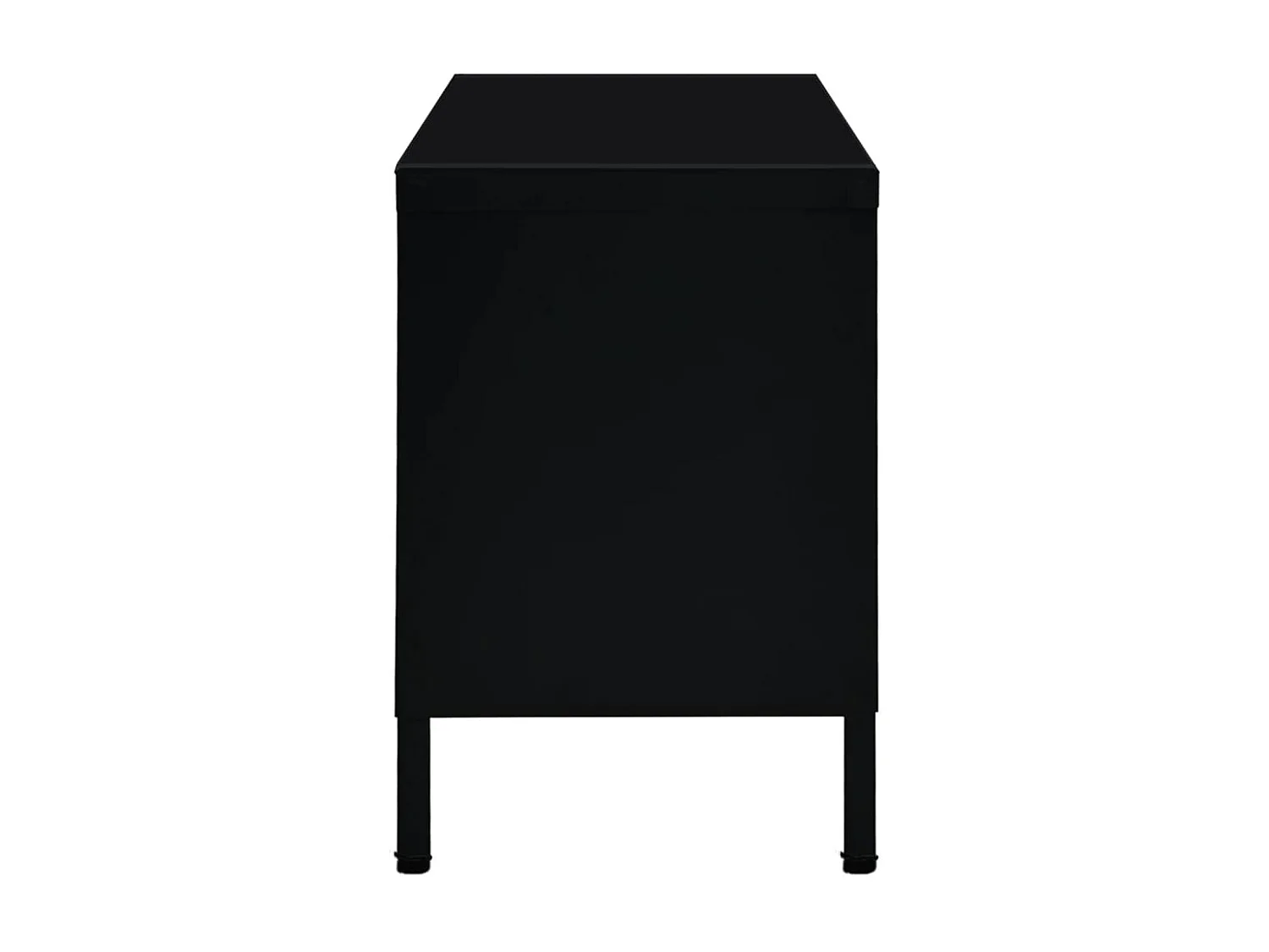 TV-Schrank Schwarz 90x30x44 cm Stahl und Glas