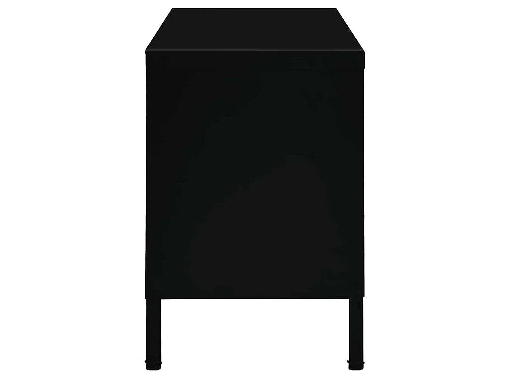 TV-Schrank Schwarz 90x30x44 cm Stahl und Glas