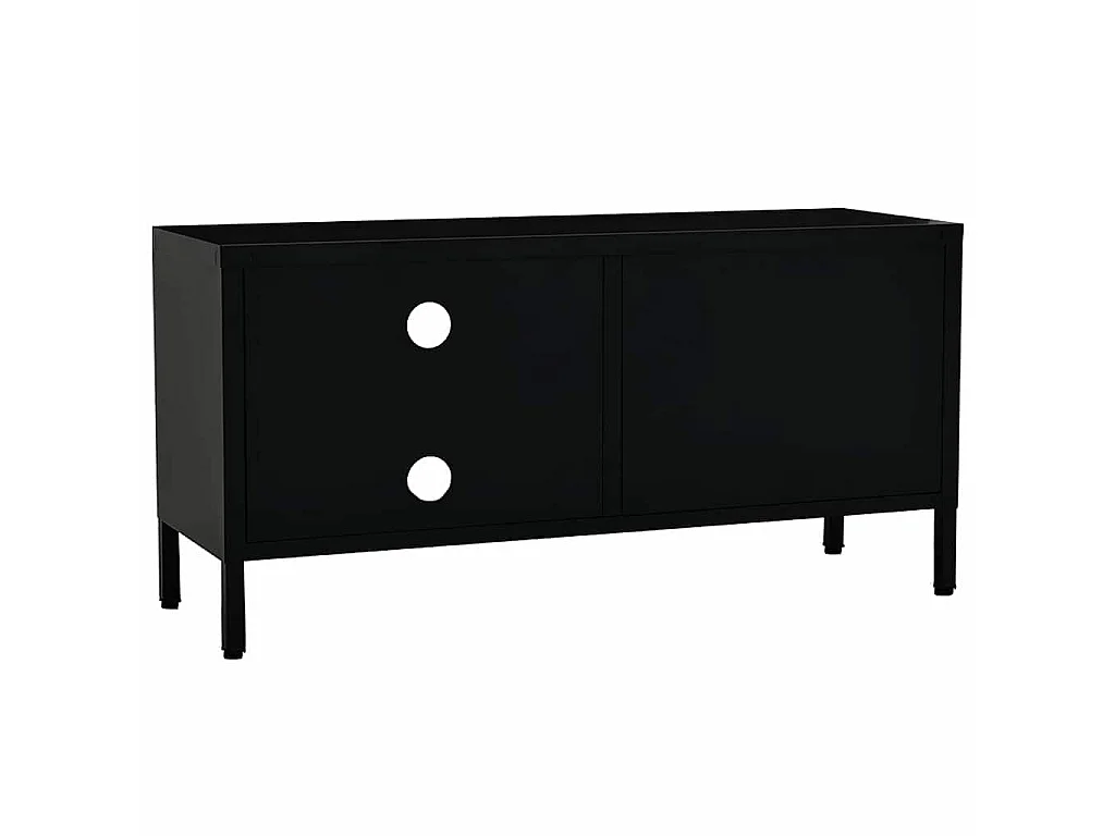 TV-Schrank Schwarz 90x30x44 cm Stahl und Glas