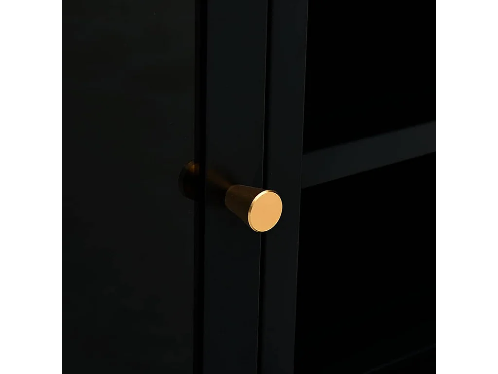 TV-Schrank Schwarz 90x30x44 cm Stahl und Glas
