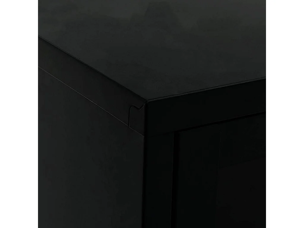 TV-Schrank Schwarz 90x30x44 cm Stahl und Glas