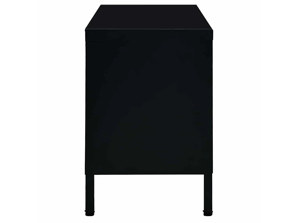 Mueble para el televisor acero y vidrio negro 90x30x44 cm