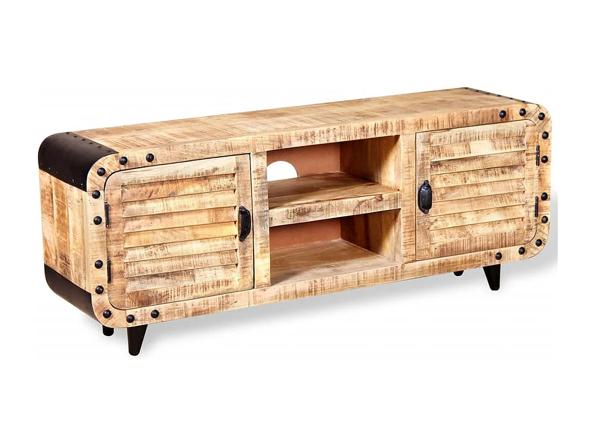 Meuble TV Bois de manguier massif 120x30x50 cm