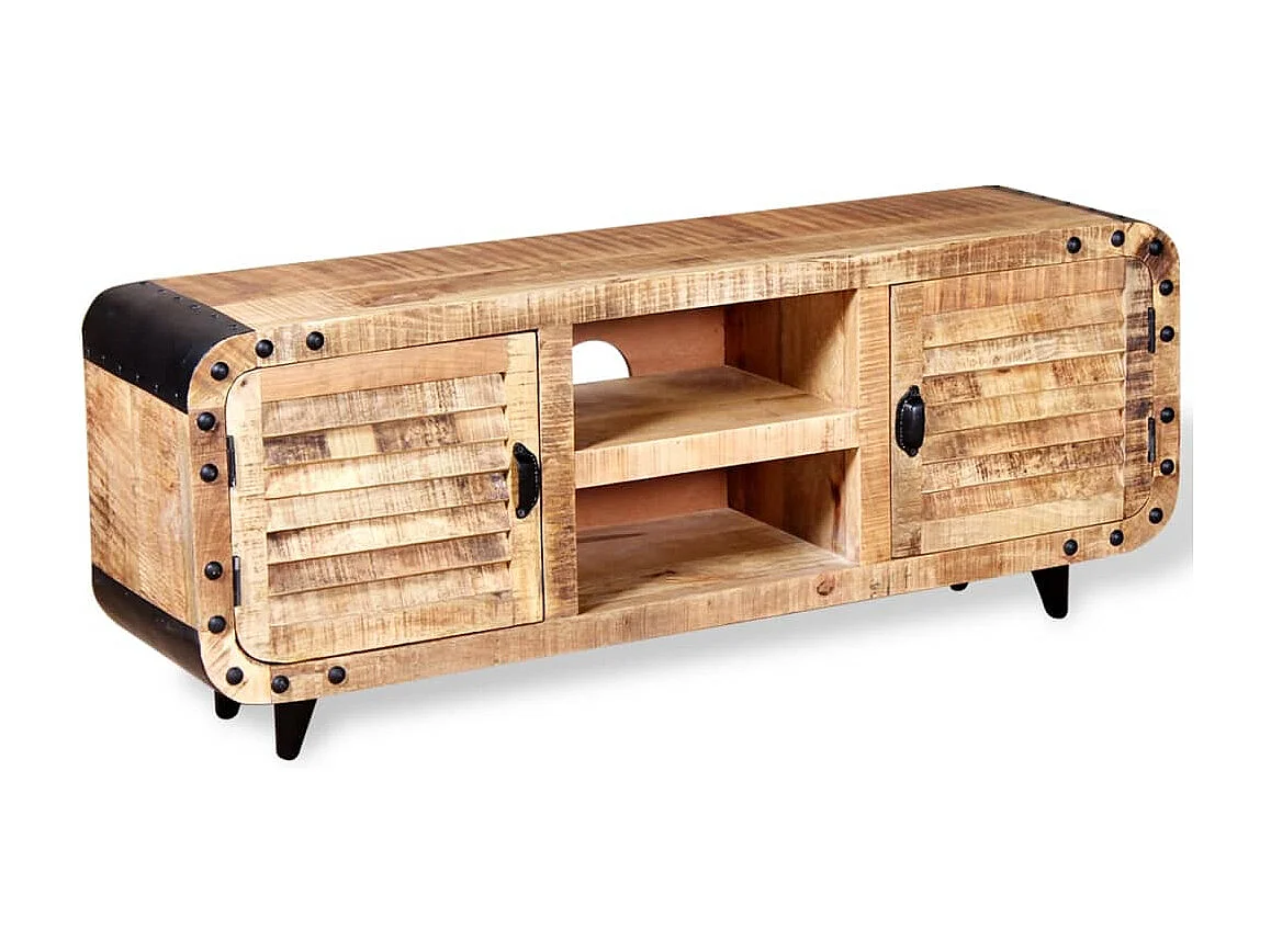 Meuble TV Bois de manguier massif 120x30x50 cm