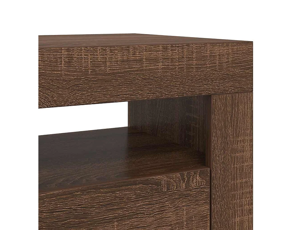 Meuble TV avec lumières LED chêne marron 120x35x40 cm