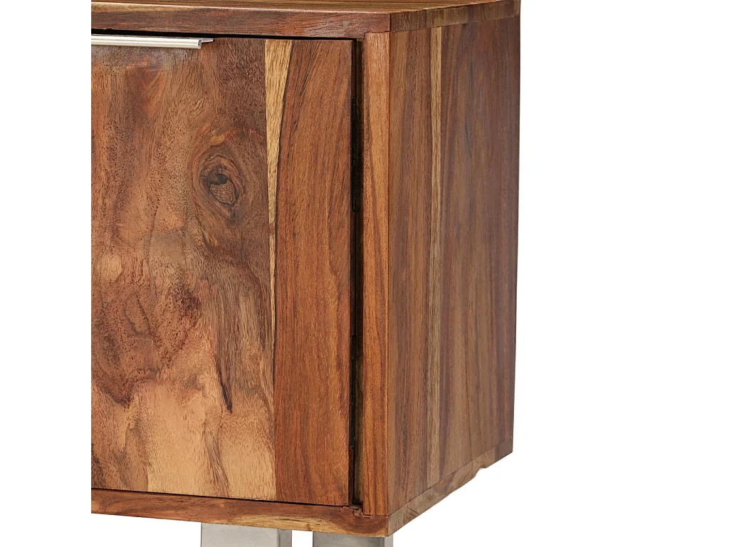 Meuble TV Bois de Sesham massif avec finition miel 118x30x40 cm