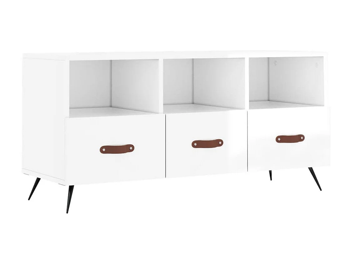 TV-Schrank Hochglanz-Weiß 102x36x50 cm Holzwerkstoff