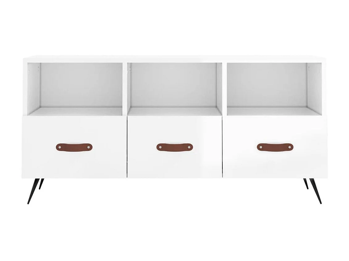 TV-Schrank Hochglanz-Weiß 102x36x50 cm Holzwerkstoff