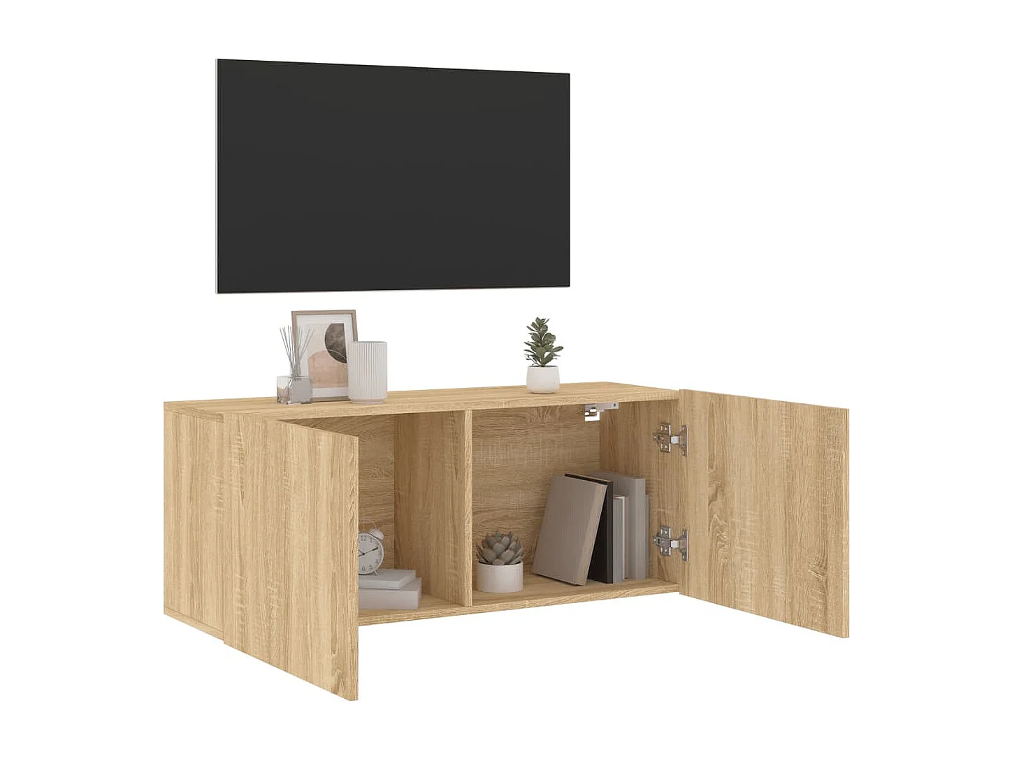 Meuble TV mural chêne sonoma 100x30x41 cm