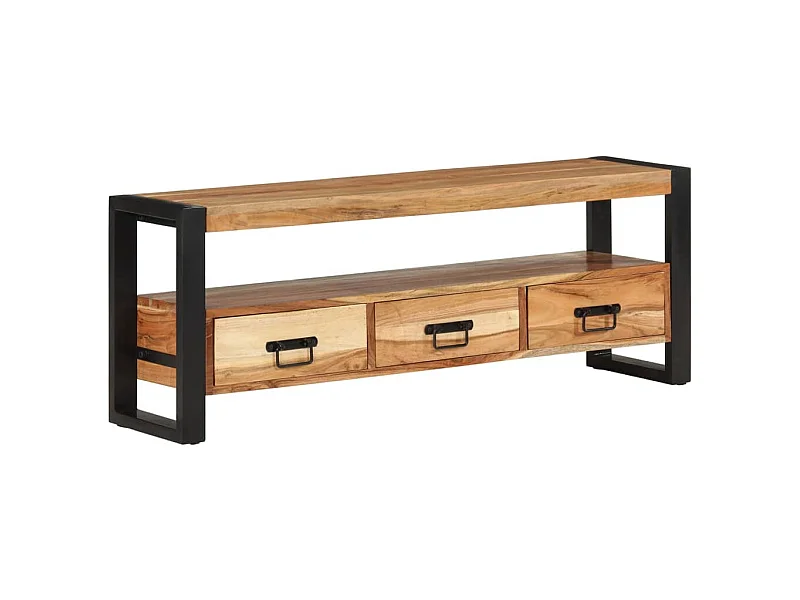 Meuble TV 120x30x45 cm bois d'acacia massif