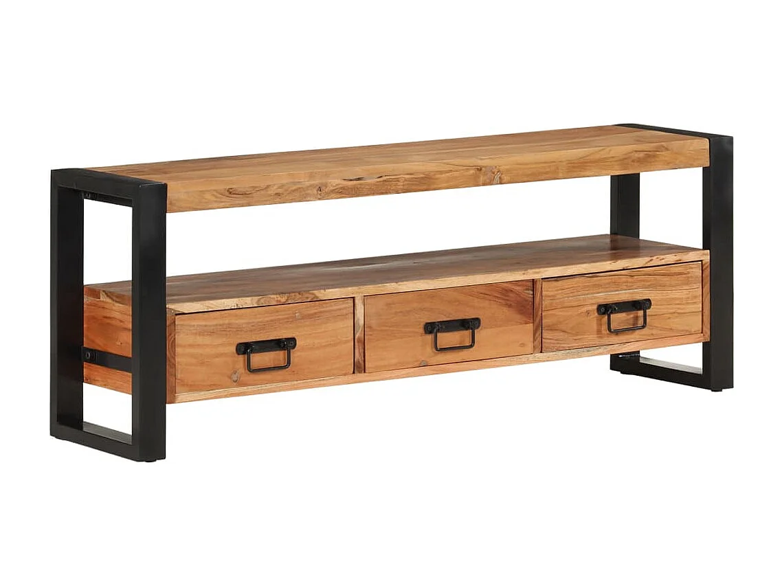 Meuble TV 120x30x45 cm bois d'acacia massif