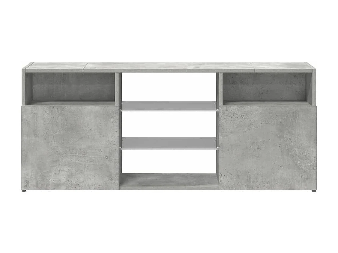 TV-Schrank mit LED-Leuchten Betongrau 120x30x50 cm