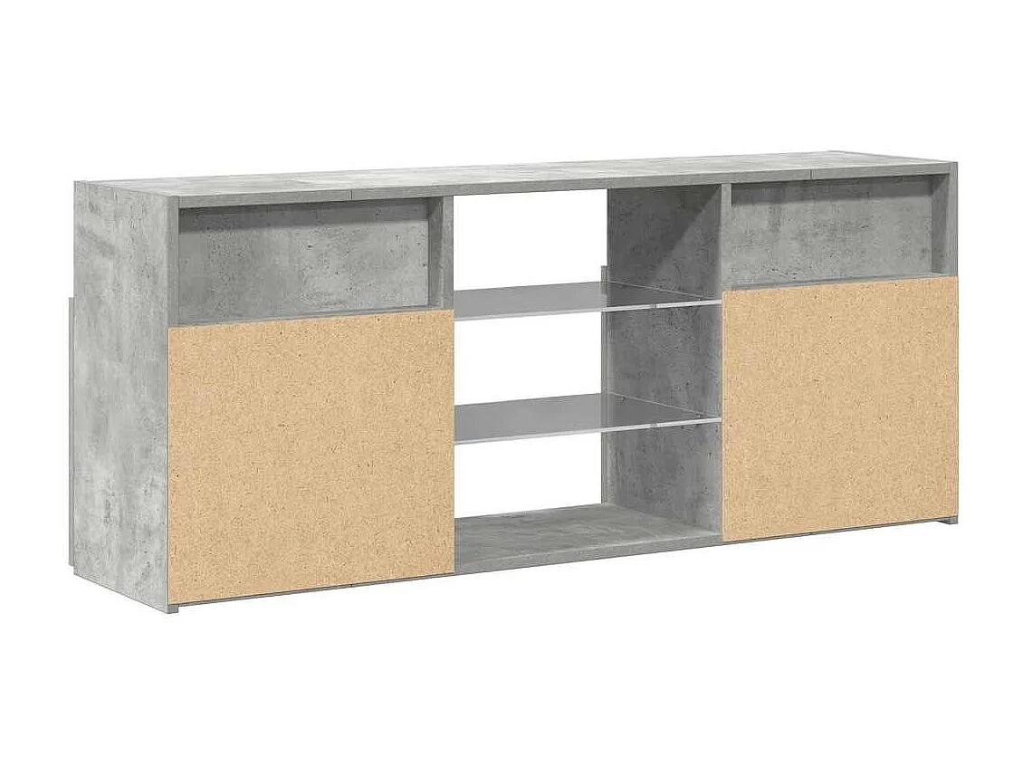 TV-Schrank mit LED-Leuchten Betongrau 120x30x50 cm