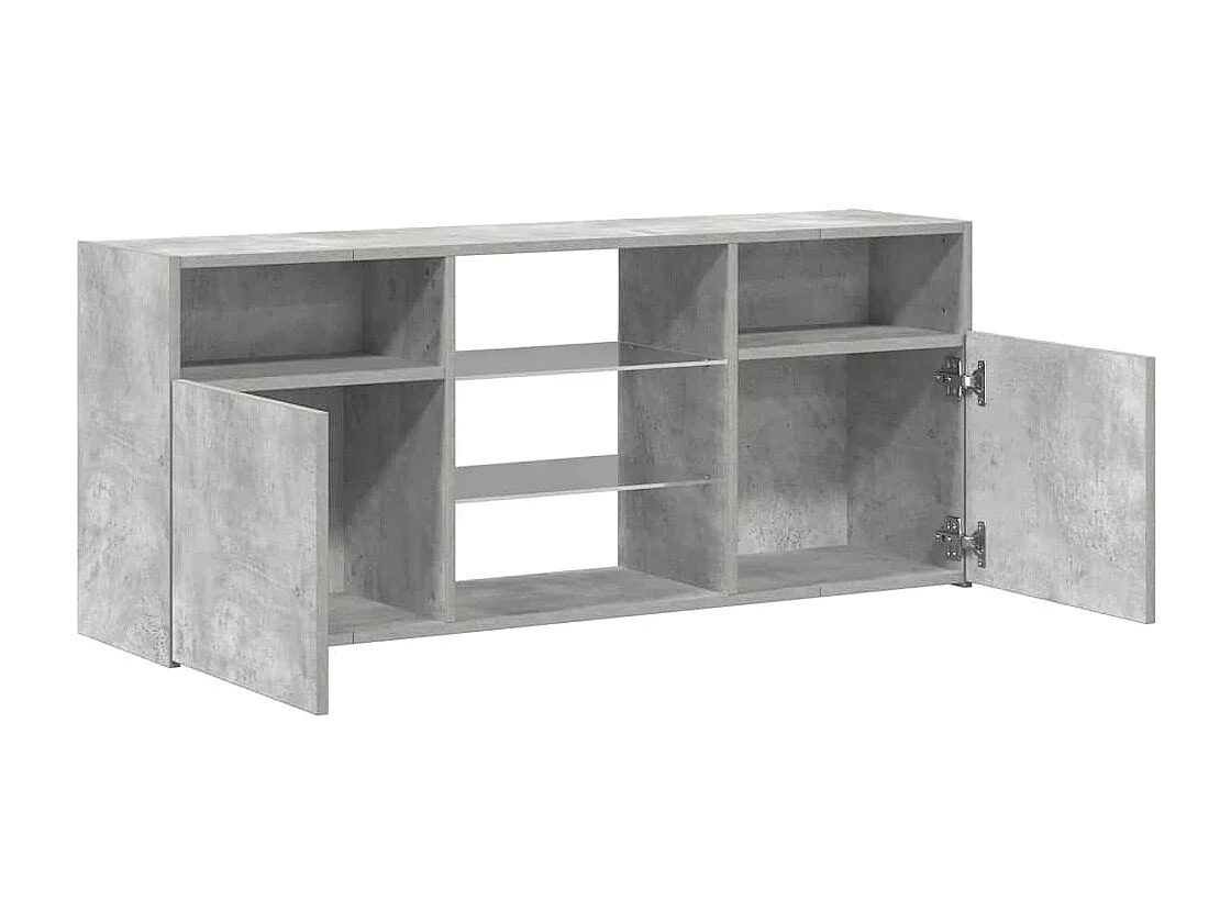 TV-Schrank mit LED-Leuchten Betongrau 120x30x50 cm