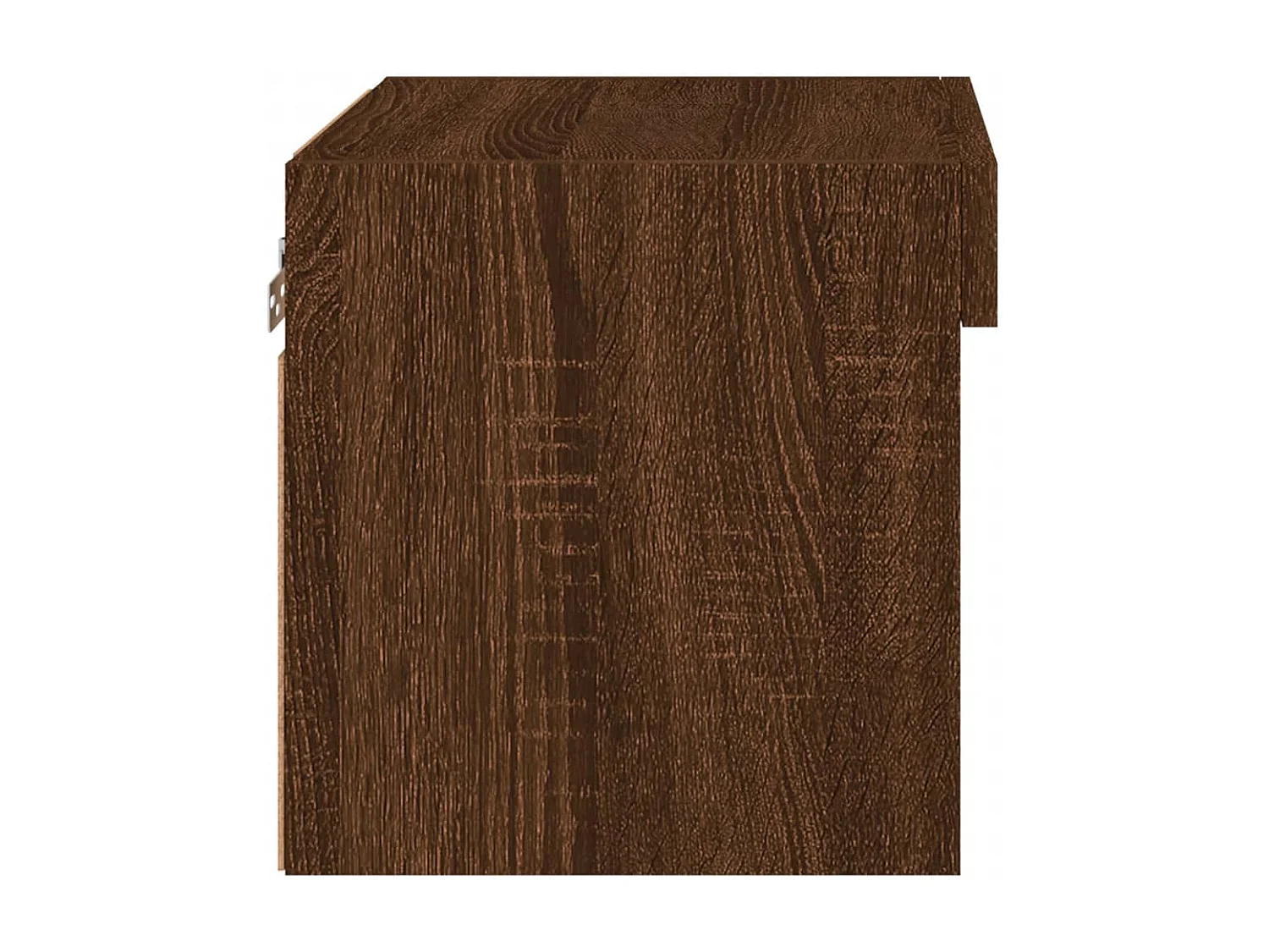 Table de chevet murale avec lumières LED chêne marron