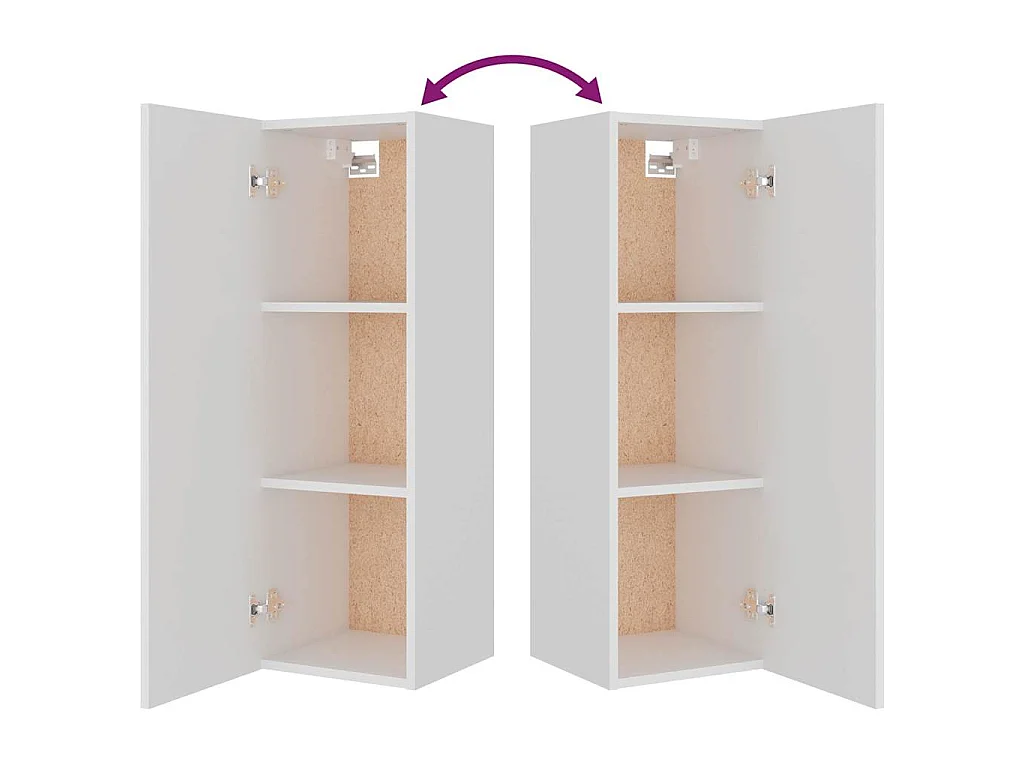Set Mobili Porta TV 8pz Bianco in Legno Multistrato